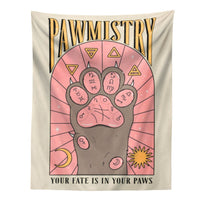 HKM-426259 Cat's Claw Tarot Tapestry - Nordic Design, Made from 91%-100% Polyester Fiber, Machine-Woven Finished Product