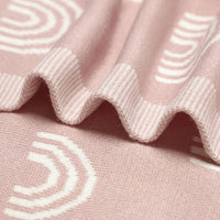 HKM-426259 Knitted Rainbow Hug Blanket for Babies - Soft Acrylic Comforter in Pastel Colors (70 x 90cm)