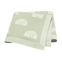 HKM-426259 Knitted Rainbow Hug Blanket for Babies - Soft Acrylic Comforter in Pastel Colors (70 x 90cm)