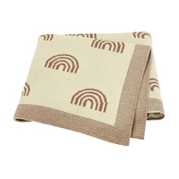 HKM-426259 Knitted Rainbow Hug Blanket for Babies - Soft Acrylic Comforter in Pastel Colors (70 x 90cm)