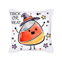HKM-426323 Cute Pumpkin Ghost Peach Skin Halloween Pillowcase Cushion Cover – Soft Cartoon Design 45x45cm