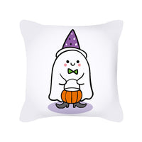 HKM-426323 Cute Pumpkin Ghost Peach Skin Halloween Pillowcase Cushion Cover – Soft Cartoon Design 45x45cm