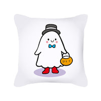 HKM-426323 Cute Pumpkin Ghost Peach Skin Halloween Pillowcase Cushion Cover – Soft Cartoon Design 45x45cm