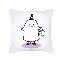 HKM-426323 Cute Pumpkin Ghost Peach Skin Halloween Pillowcase Cushion Cover – Soft Cartoon Design 45x45cm