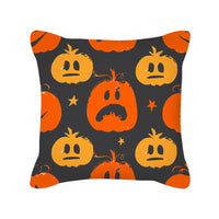 HKM-426323 Cute Pumpkin Ghost Peach Skin Halloween Pillowcase Cushion Cover – Soft Cartoon Design 45x45cm