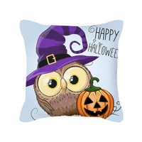 HKM-426323 Cute Pumpkin Ghost Peach Skin Halloween Pillowcase Cushion Cover – Soft Cartoon Design 45x45cm