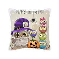 HKM-426323 Cute Pumpkin Ghost Peach Skin Halloween Pillowcase Cushion Cover – Soft Cartoon Design 45x45cm