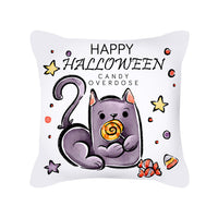 HKM-426323 Cute Pumpkin Ghost Peach Skin Halloween Pillowcase Cushion Cover – Soft Cartoon Design 45x45cm