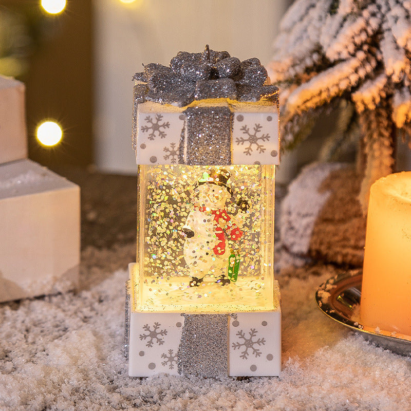 HKM-426387 Christmas Crystal Ball Gift Boxes with Lights - Small Size for Snowman and Tree Decor