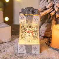 HKM-426387 Christmas Crystal Ball Gift Boxes with Lights - Small Size for Snowman and Tree Decor