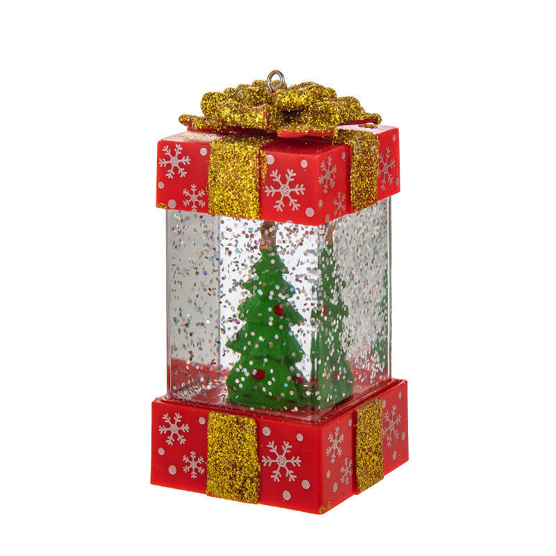 HKM-426387 Christmas Crystal Ball Gift Boxes with Lights - Small Size for Snowman and Tree Decor