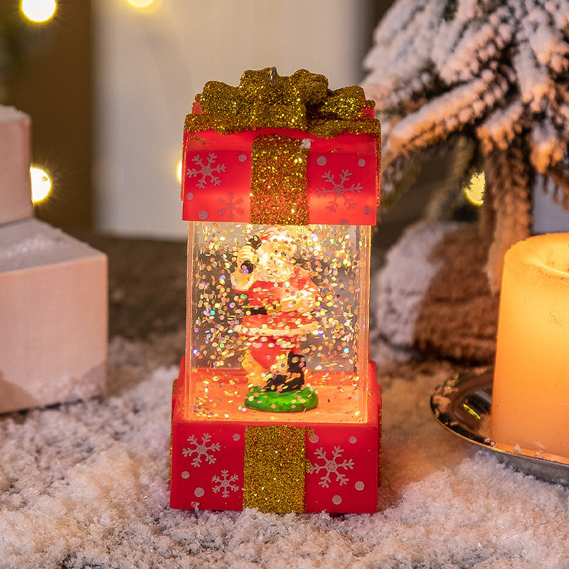 HKM-426387 Christmas Crystal Ball Gift Boxes with Lights - Small Size for Snowman and Tree Decor