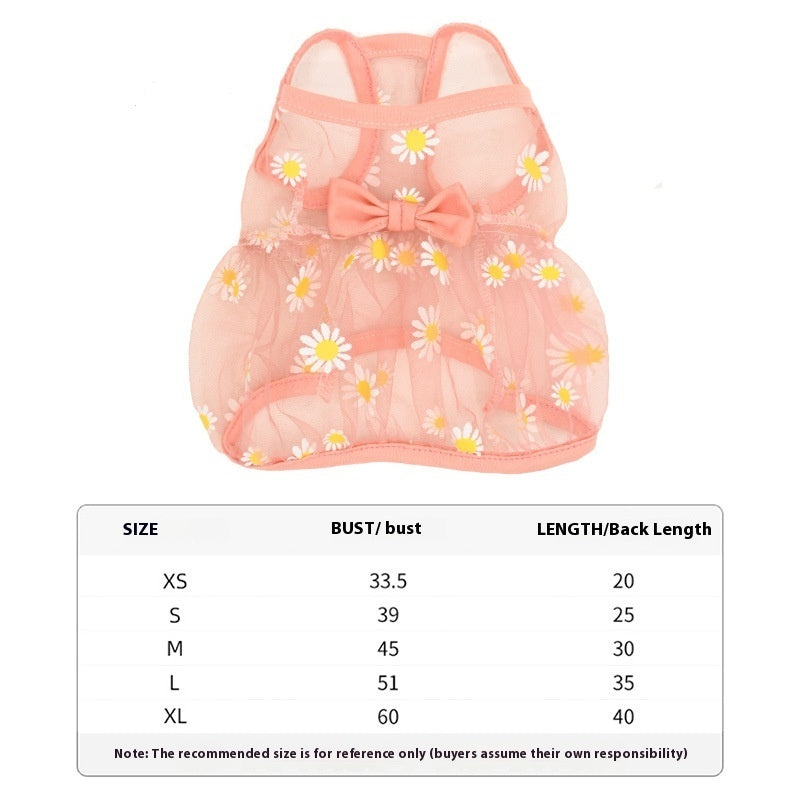 HKM-426515 Daisy Print Mesh Pet Vest in Blue, Purple, and Orange - Sizes XS to XL