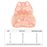 HKM-426515 Daisy Print Mesh Pet Vest in Blue, Purple, and Orange - Sizes XS to XL
