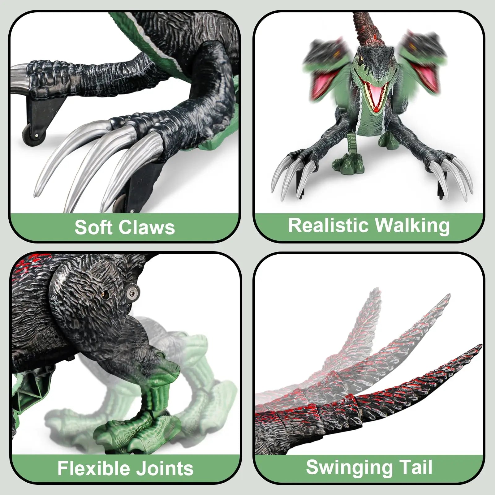 HKM-426579 Remote Control Walking Dinosaur Toy with Light, Sound, and Spray Features for Ages 5 and Up