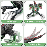 HKM-426579 Remote Control Walking Dinosaur Toy with Light, Sound, and Spray Features for Ages 5 and Up