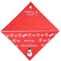 HKM-426643 Triangle Pet Towel for Dogs - Reversible Designs in Red Deer, Snowman, and Green Bottoms, Polyester Material
