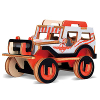 HKM-426643 Wooden DIY Assembled Car Simulation Model Educational 3D Puzzle for Ages 7-14