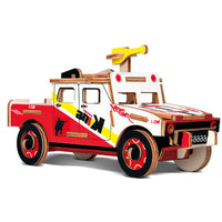 HKM-426643 Wooden DIY Assembled Car Simulation Model Educational 3D Puzzle for Ages 7-14