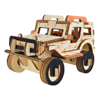 HKM-426643 Wooden DIY Assembled Car Simulation Model Educational 3D Puzzle for Ages 7-14