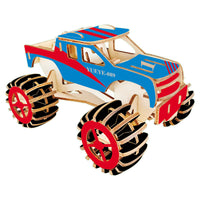 HKM-426643 Wooden DIY Assembled Car Simulation Model Educational 3D Puzzle for Ages 7-14