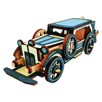 HKM-426643 Wooden DIY Assembled Car Simulation Model Educational 3D Puzzle for Ages 7-14