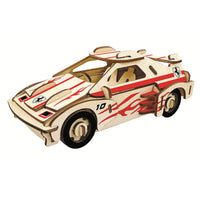 HKM-426643 Wooden DIY Assembled Car Simulation Model Educational 3D Puzzle for Ages 7-14