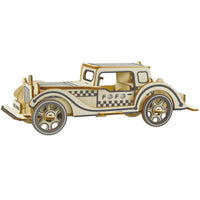 HKM-426643 Wooden DIY Assembled Car Simulation Model Educational 3D Puzzle for Ages 7-14