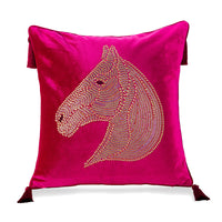 HKM-426899 Elegant Plush Horse Head Pillow Cover for Bedroom and Living Room - Various Colors Available