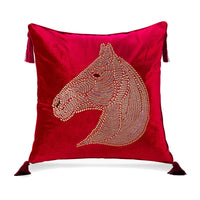 HKM-426899 Elegant Plush Horse Head Pillow Cover for Bedroom and Living Room - Various Colors Available