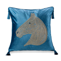 HKM-426899 Elegant Plush Horse Head Pillow Cover for Bedroom and Living Room - Various Colors Available