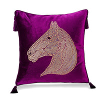 HKM-426899 Elegant Plush Horse Head Pillow Cover for Bedroom and Living Room - Various Colors Available