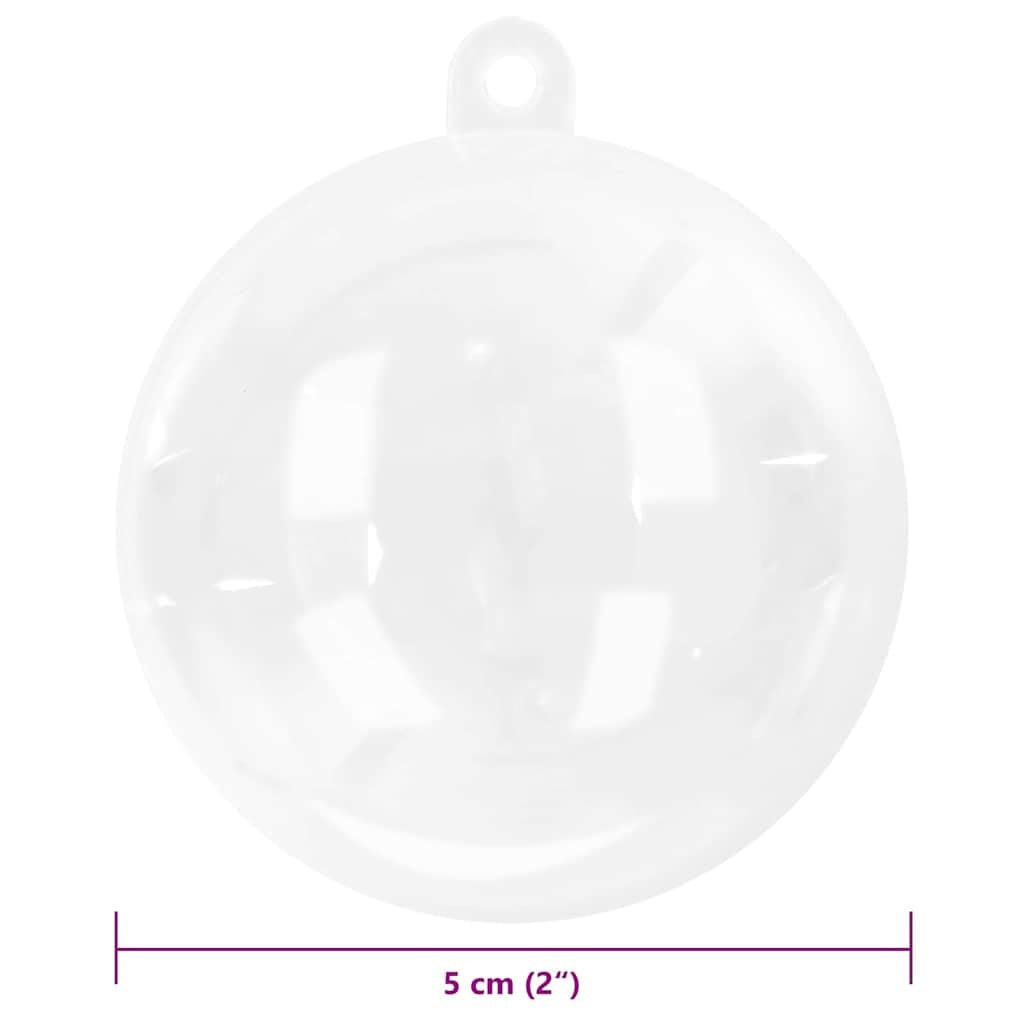 HKM-426899 Transparent Christmas Bauble Set - 50 Pieces, 5 cm Ornaments for Holiday Decor