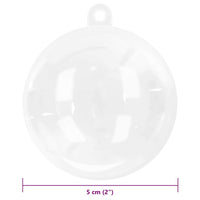 HKM-426899 Transparent Christmas Bauble Set - 50 Pieces, 5 cm Ornaments for Holiday Decor