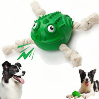 HKM-426963 Indestructible Rubber Toad Dog Toy for Aggressive Chewers - Durable Chew-Resistant Interactive Pet Squeaky Toy