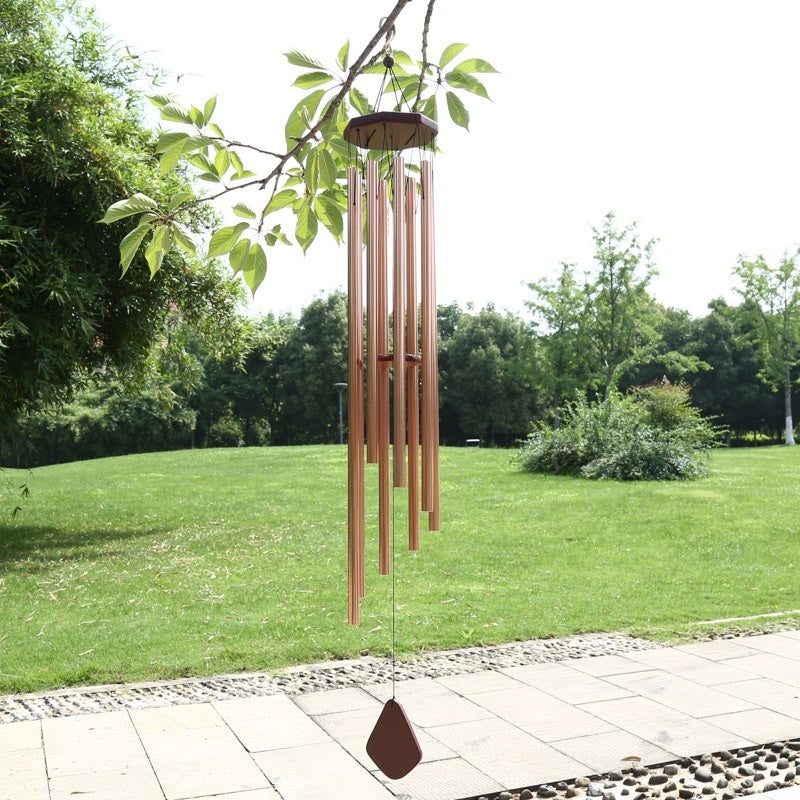 HKM-427027 Elegant Handmade Solid Wood Metal Wind Chimes for Home Decoration