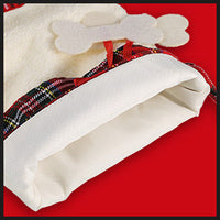 HKM-427219 Buffalo Plaid Pet Stockings with Paw Pattern for Dogs and Cats - Holiday Hanging Decor
