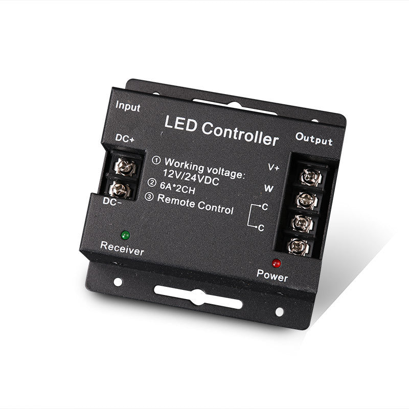 HKM-427283 Dual Color Temperature Dimming Controller with Remote - RF Touch, 12-24V, Iron Shell