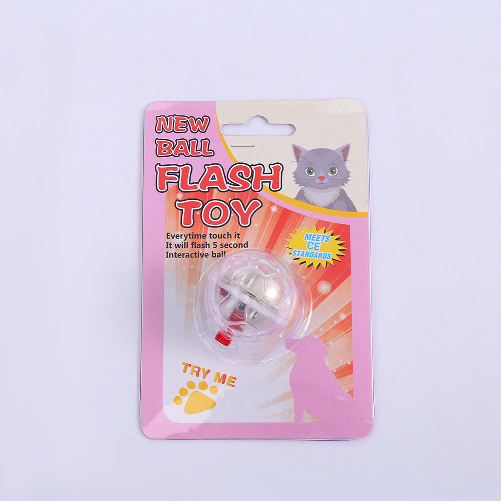 HKM-427283 Interactive Glowing Cat Toy Ball - Durable Transparent Plastic Training and Exercise Ball for Pets