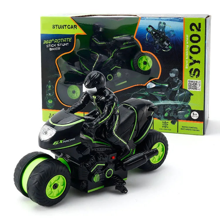HKM-427347 RC Stunt Motorcycle Toy for Kids - 360° Rotation and Drift Remote Control, Suitable for Ages 5+
