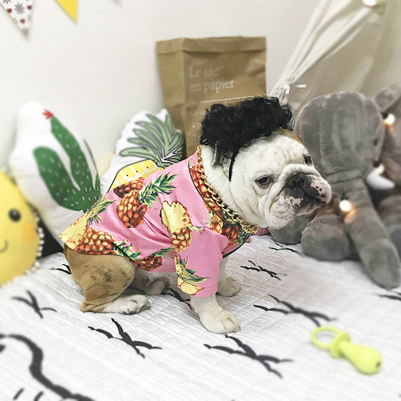 HKM-427539 Casual Cotton Pink Pineapple Shirt for Pets - Dog and Cat Apparel