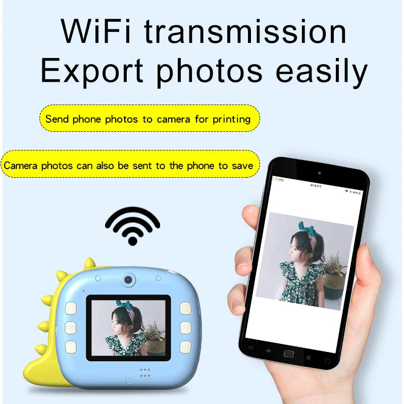 HKM-427667 Mini Instant Print Photo Camera with WiFi, Chargeable, 2.4-inch Screen for Kids, Age 6+