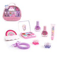 HKM-427731 Kids Portable Makeup Set with Handbag and Manicure Tools for Ages 4-6