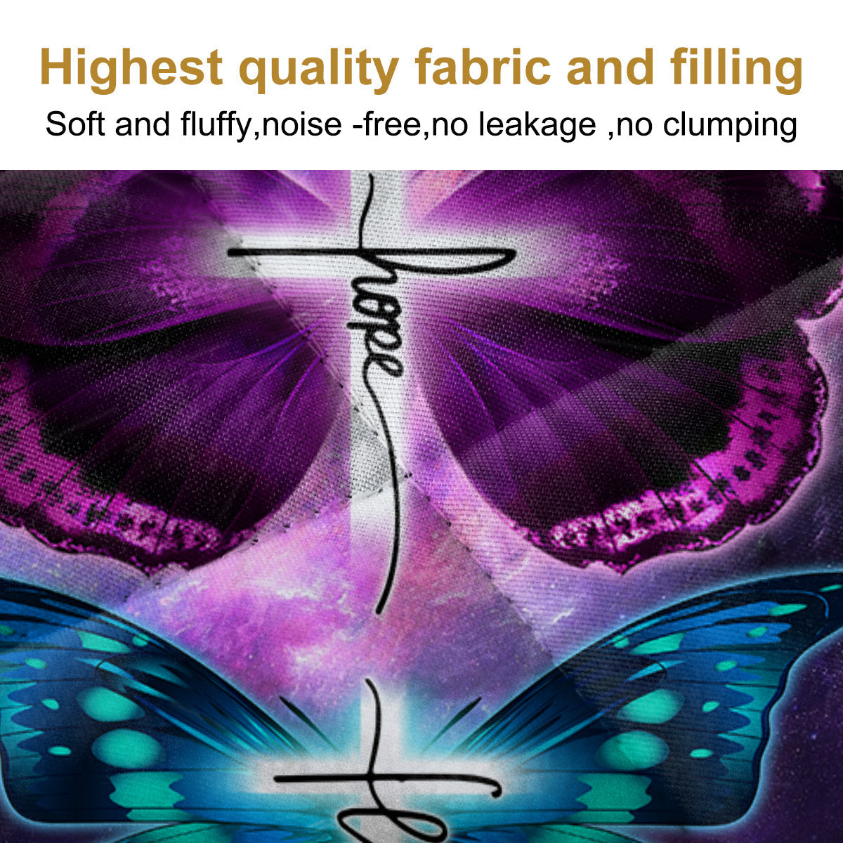 HKM-427923 Butterfly Patterned Pet Themed Bedding Set - 1 Quilt & 2 Pillowcases in Soft Microfiber Polyester