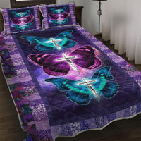 HKM-427923 Butterfly Patterned Pet Themed Bedding Set - 1 Quilt & 2 Pillowcases in Soft Microfiber Polyester