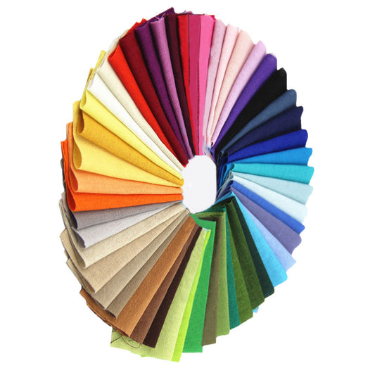 HKM-427923 Cotton and Linen Fabric for Crafts - Assorted 15 Pieces (20x25cm) and 50 Pieces (10x10cm)