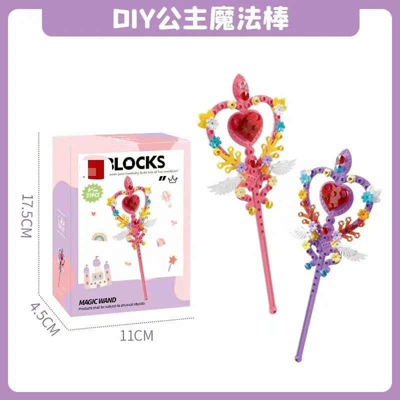 KTX-427923 DIY Building Block Jewelry Set - Creative Assembled Bricks for Girls, Decorative Dessert Flowers and Hair Bands