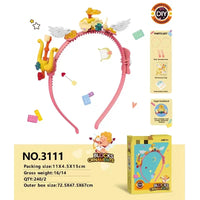HKM-427923 DIY Building Block Jewelry Set - Creative Assembled Bricks for Girls, Decorative Dessert Flowers and Hair Bands