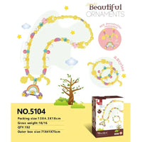 HKM-427923 DIY Building Block Jewelry Set - Creative Assembled Bricks for Girls, Decorative Dessert Flowers and Hair Bands