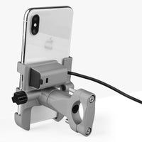 HKM-428307 CNC Aluminum Alloy Bicycle Phone Holder for 4-7 Inch Phones, 360-Degree Rotation, Fits 20-30mm Tubes